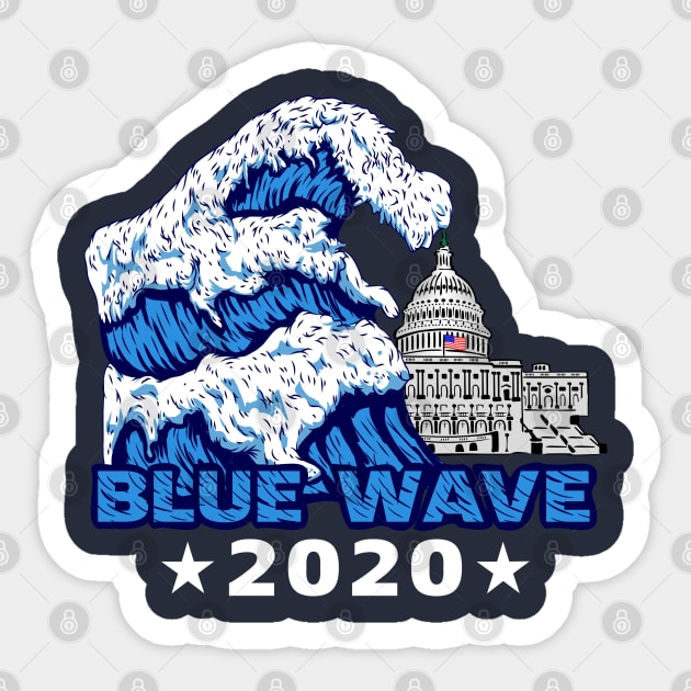 Blue Wave 2020 Graphic Design Sticker by Midlife50